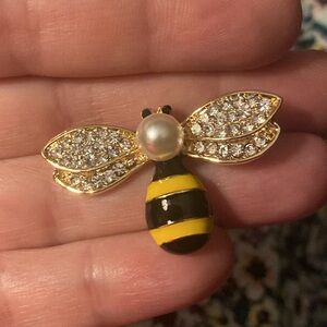 Bee Brooch Pin Yellow Black